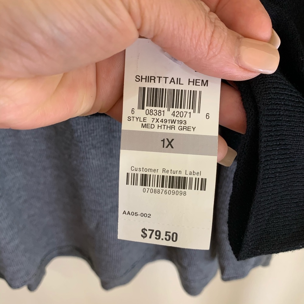 INC Plus Size long Sleeves High Low Sweater Top 1X - Picture 5 of 8